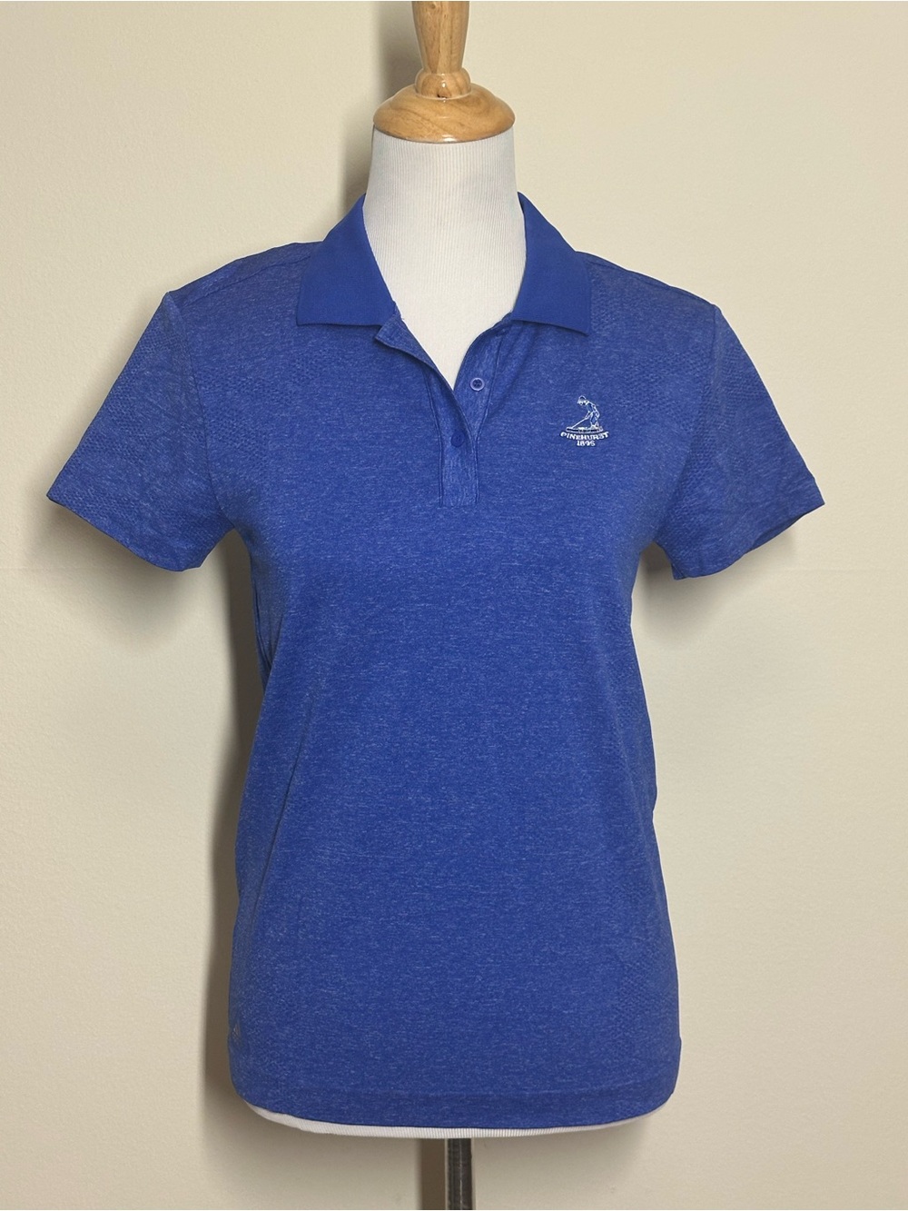 Pinehurst 1895 Ladies Adidas Blue Short Sleeve Polo Shirt Clima Cool Sz M NWT